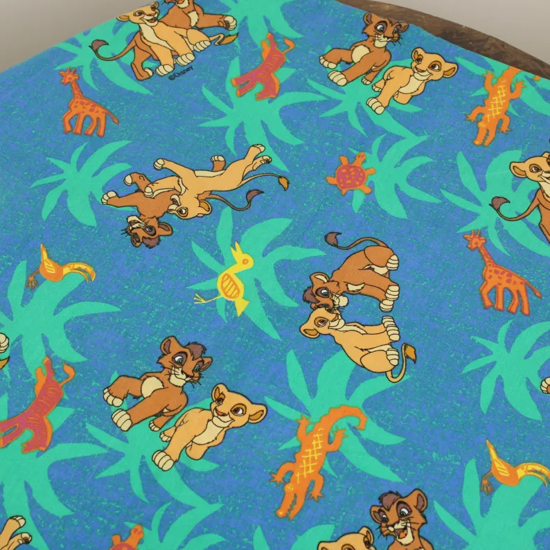 80*130 シーツ解体生地 ライオンキング2 コブとキアラ 小柄 葉っぱ