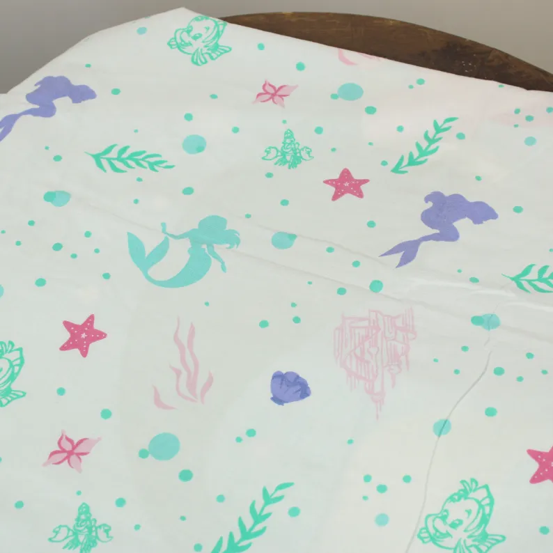 130*90 シーツ解体生地  アリエル シルエット パステル グリーン