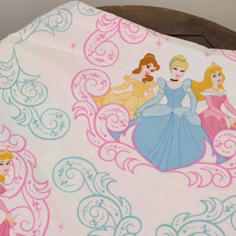 125*90 シーツ解体生地  プリンセス オーロラ ベル シンデレラ 白 ロワイアル