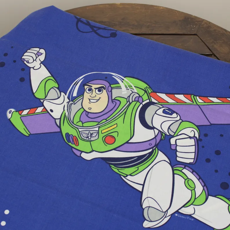 130*95 シーツ解体生地  ぶらさがりバズ ブルー