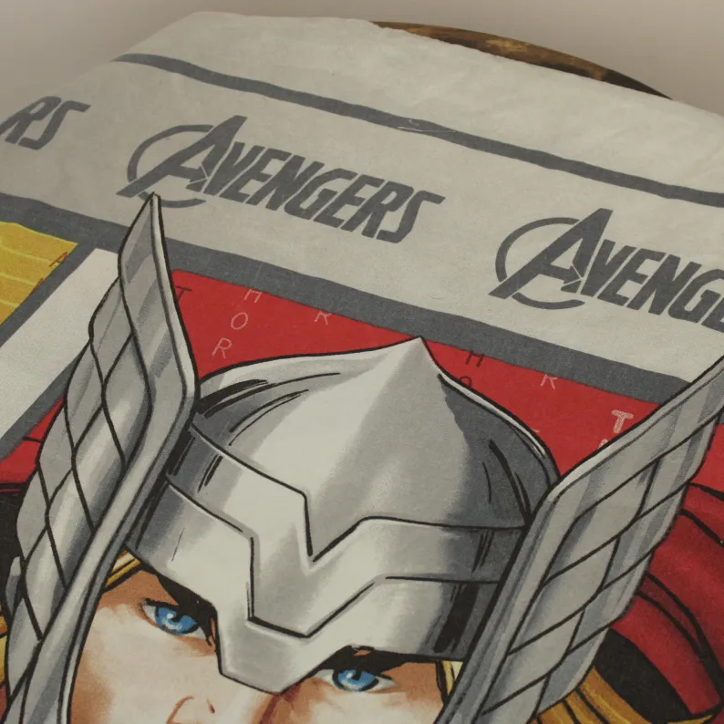 ポリ 130*190 シーツ解体生地  MARVEL アベンジャーズ パネル グレー