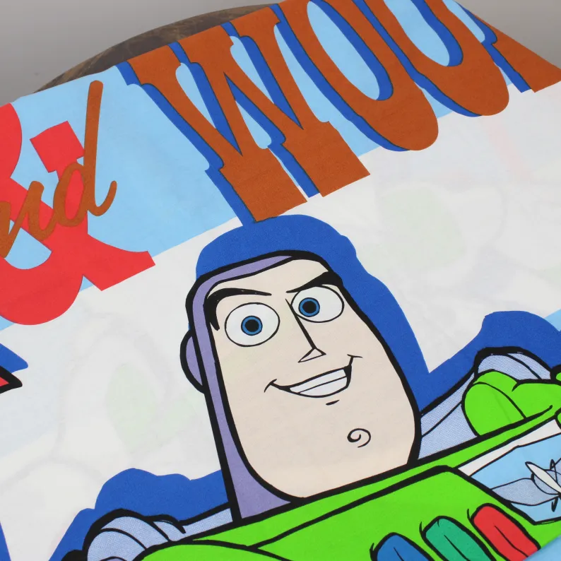 130*190 シーツ解体生地  トイ・ストーリー4 水色 ストライプ