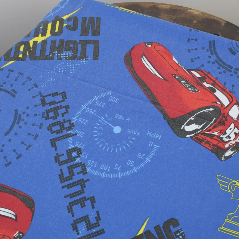 125*95 シーツ解体生地  マックィーン スピードメーター ブルー