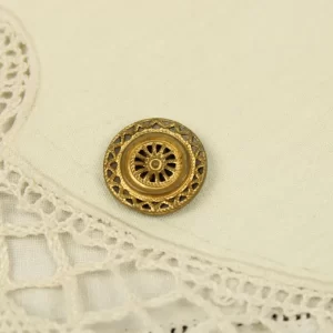 1個 22mm 円盤 透かし模様 金