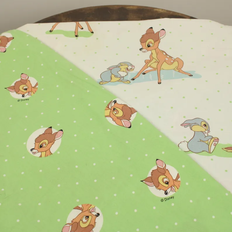 キッズ布団カバー バンビ グリーン まる ドット