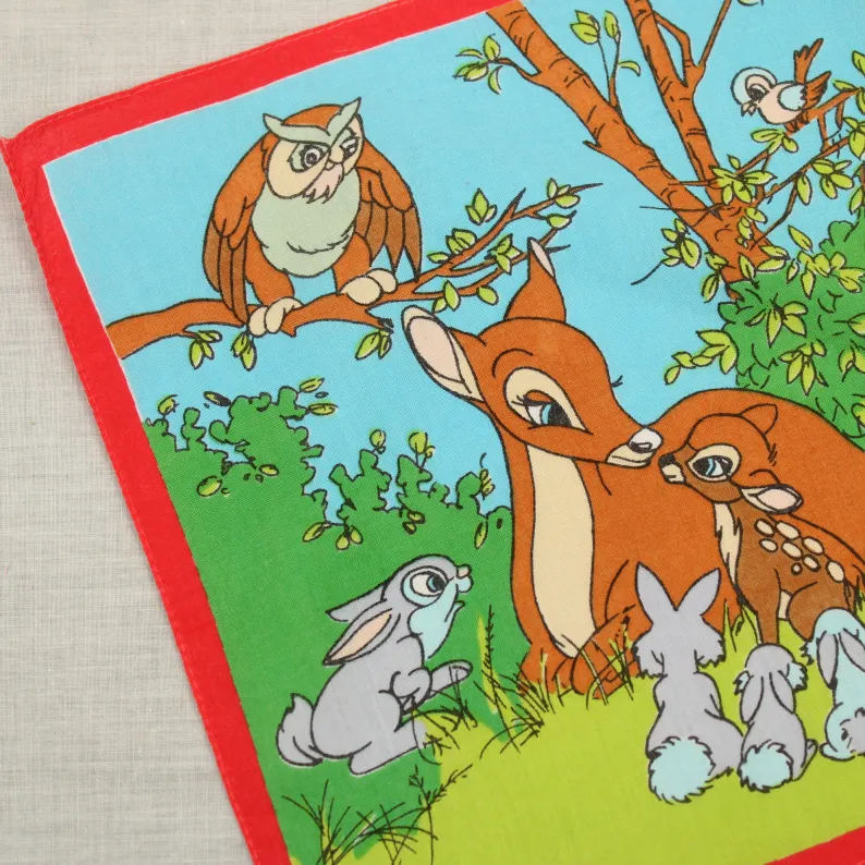 バンビのハンカチ 森 バンビとお母さん