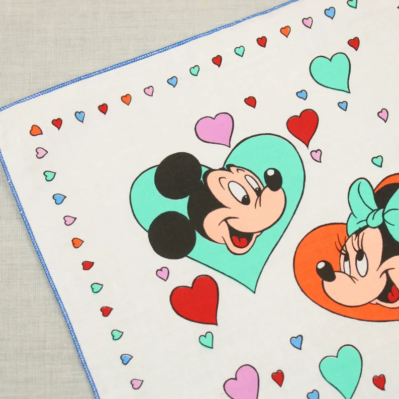 ミッキー＆ミニーのハンカチ ハート ブルー