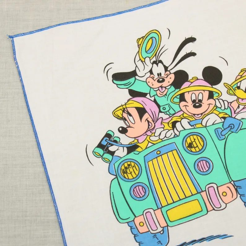 ミッキー&フレンズのハンカチ サファリパーク ブルー