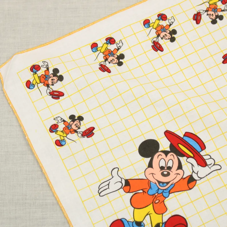 ミッキーのハンカチ シルクハット グリッド イエロー