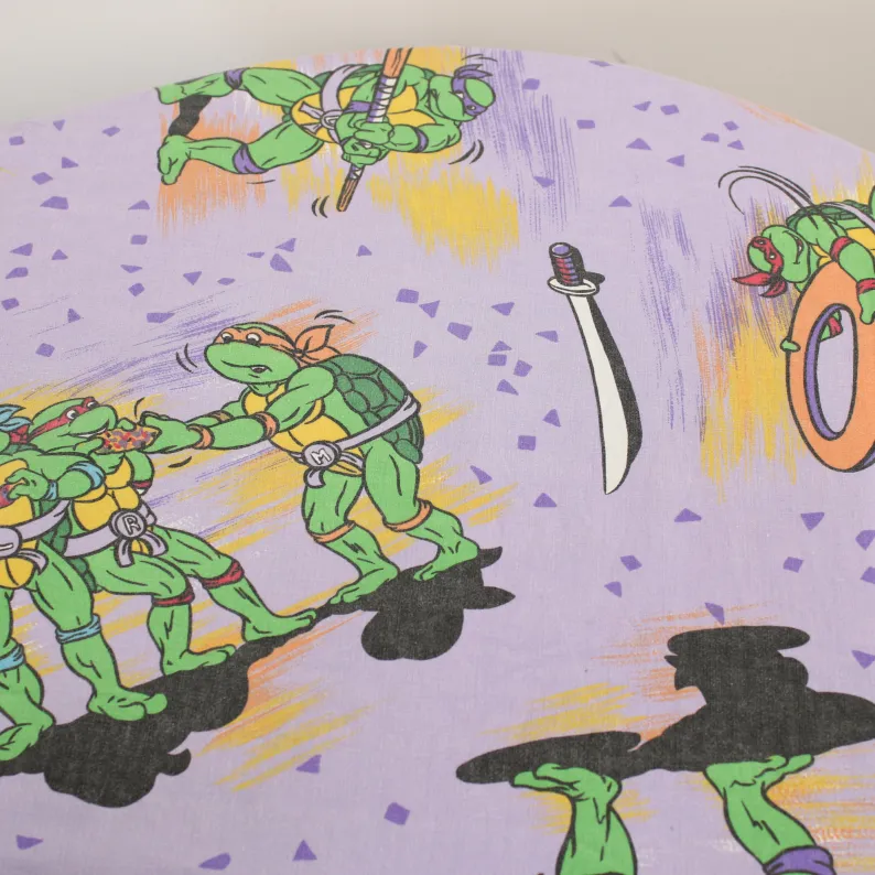 80*125 シーツ解体生地  タートルズ パープル ピザ