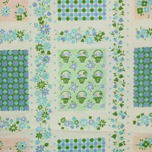 45*75 かわいい 花カゴ ドット パステル ブルー