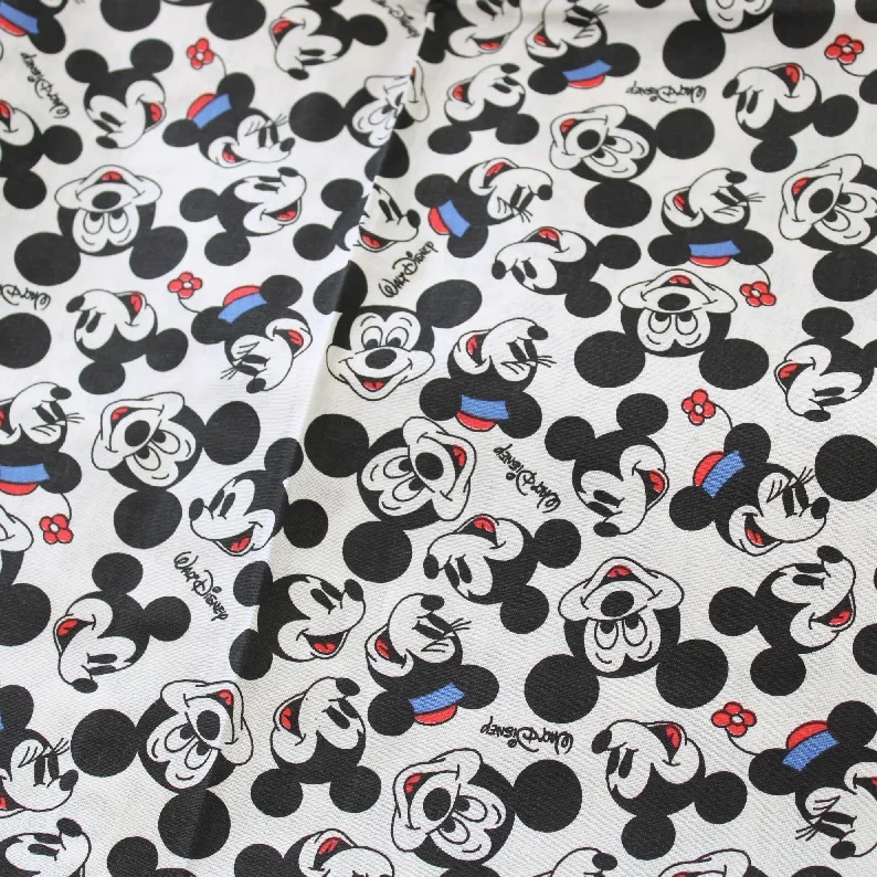 75*60 ディズニー ミッキー ミニー モノクロ お顔