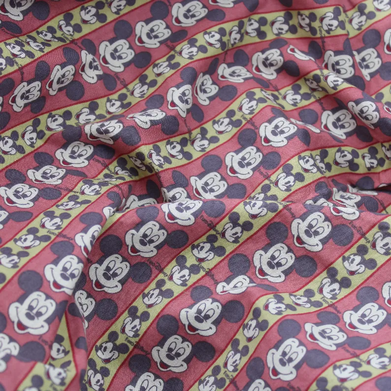 70*55 ディズニー レトロミッキー お顔 ストライプ