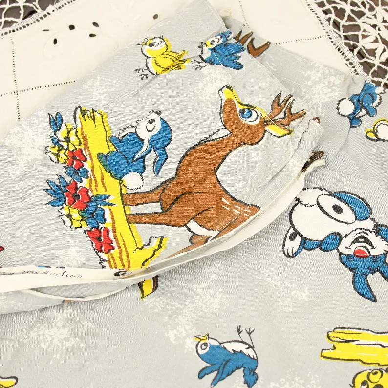 カーテン バンビ レトロ グレー