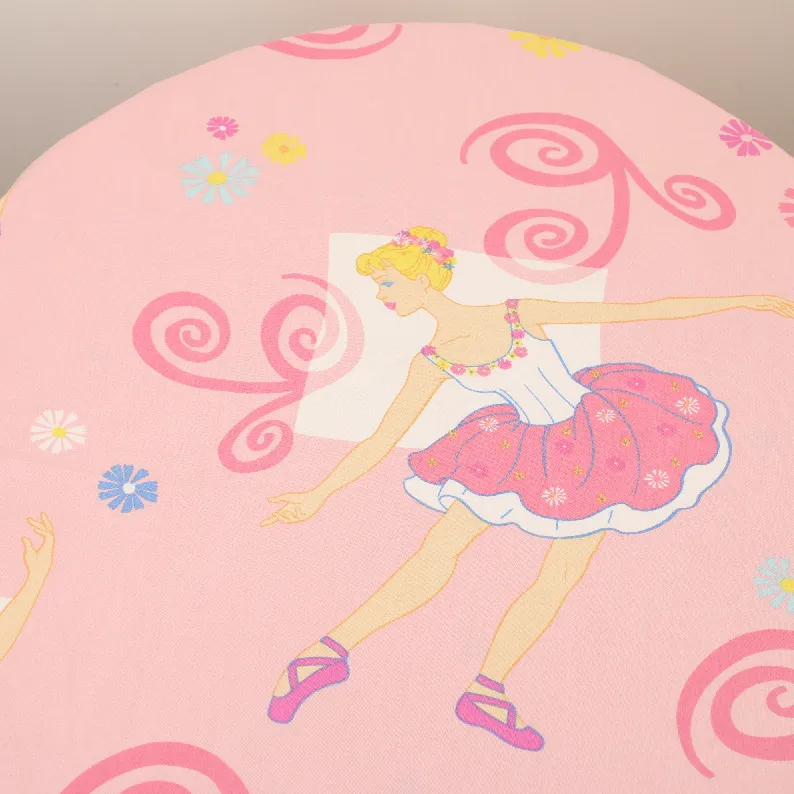 130*90 シーツ解体生地  バービー バレリーナ 花 中柄