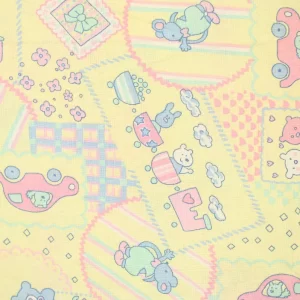 55*60 かわいい ウサギ クマ ネズミ ベビー パステル イエロー