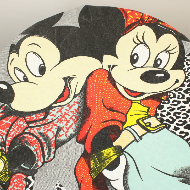 布団カバー ミッキー ミニー レトロ レオパード