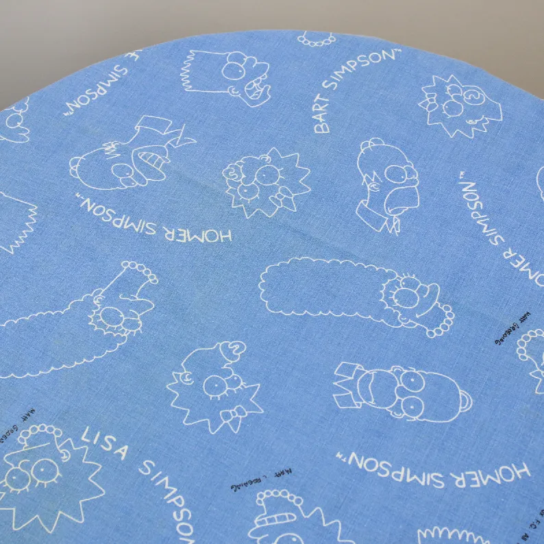 120*90 シーツ解体生地  ザ・シンプソンズ ブルー