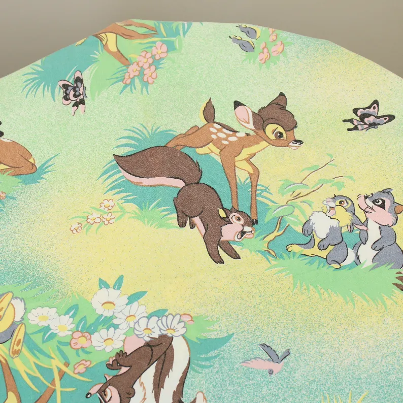 90*120 シーツ解体生地  バンビ 緑 クラシック