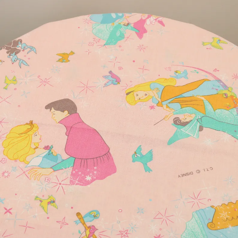 125*90 シーツ解体生地  オーロラ姫 ピンク パステル