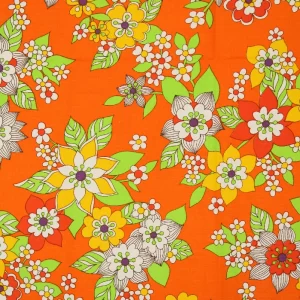 55*60 レトロ カラフル 花 オレンジ イエロー