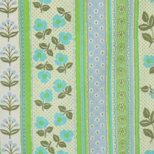 85*45 かわいい 小花 チェック ストライプ レース グリーン