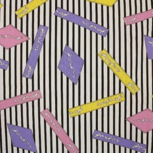 70*60 レトロ nafnaf ポップ ストライプ ロゴ 白