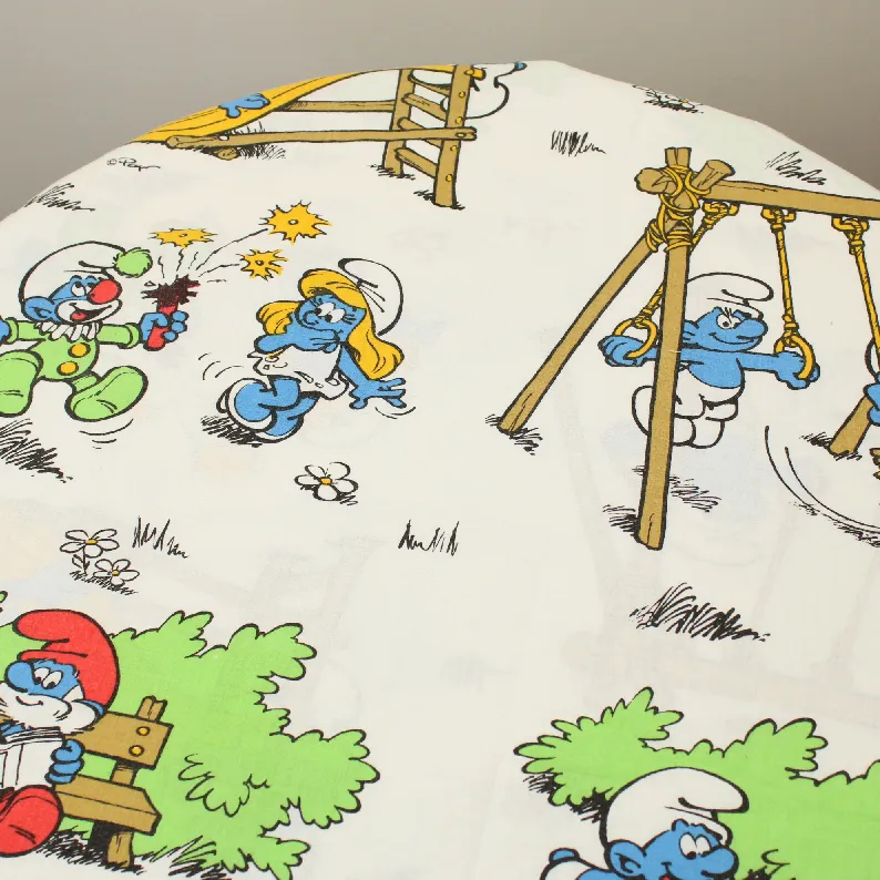 80*135 シーツ解体生地 スマーフ 公園 白