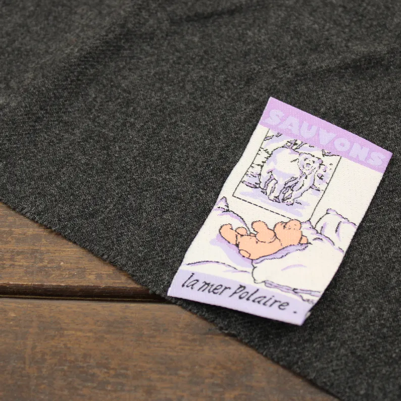 刺繍タグ la mer Polaire パープル