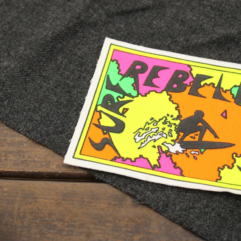 大きなワッペン タグ ネオン サーフ REBLLE