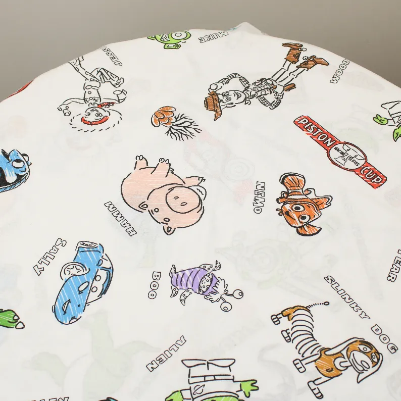 60*95 シーツ解体生地  PIXER x PRIMARK らくがき モンスターズ・インク トイ・ストーリー NEMO