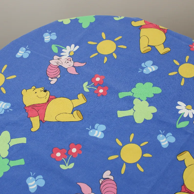 120*80 シーツ解体生地  くまのプーさん ピグレット ブルー 花