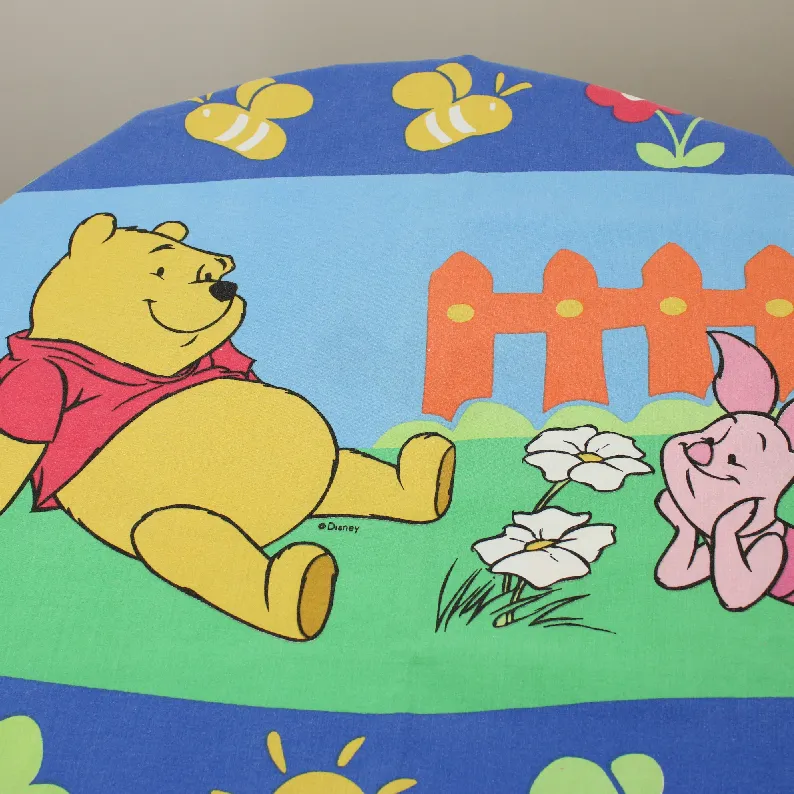 130*150 シーツ解体生地 プーさん ティガー ストライプ ブルー