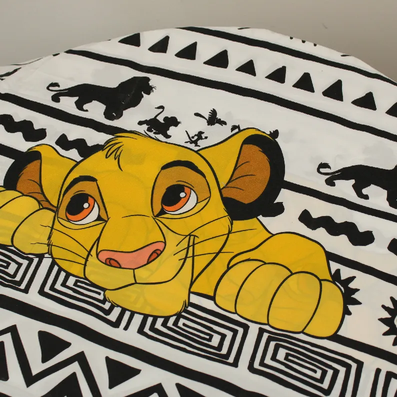 ポリ 135*195 シーツ解体生地  シンバ シルエット 白黒