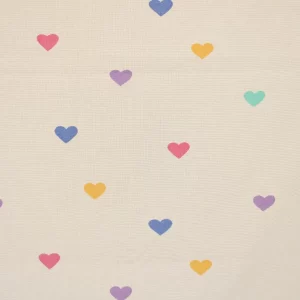 70*80 かわいい カラフルなハート 白