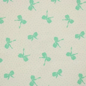 60*60 かわいい リボン ドット 白 グリーン