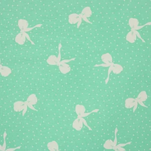 65*60 かわいい リボン ドット グリーン