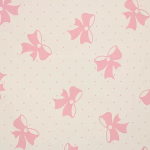 55*55 リボン ドット 白 ピンク Barbie