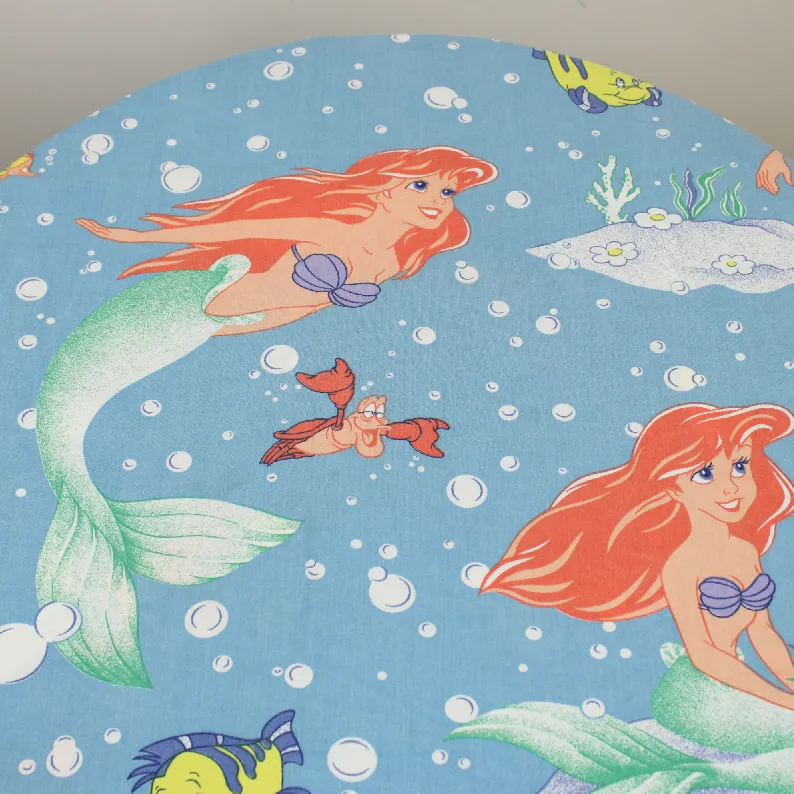 170*130 シーツ解体生地  アリエル リトルマーメイド 水色 あぶく