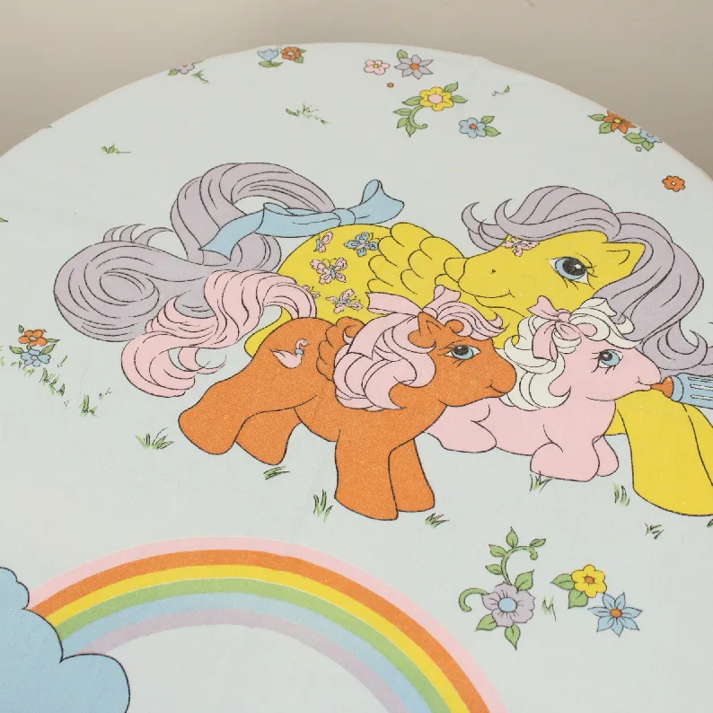 130*80 シーツ解体生地 マイリトルポニー  水色 虹 A