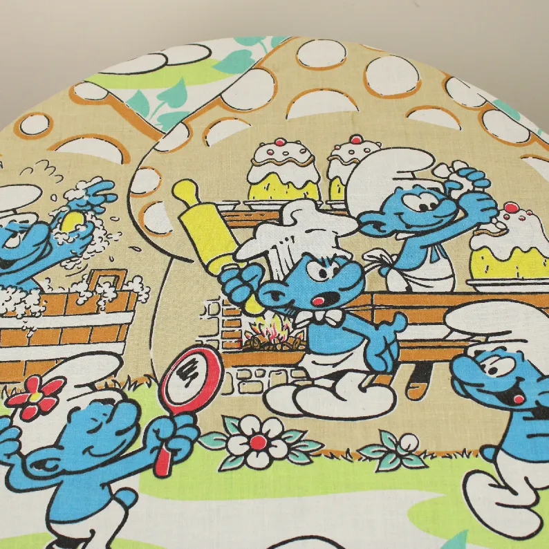 150*95 シーツ解体生地 スマーフ村 パティシエ Les Schtroumpfs