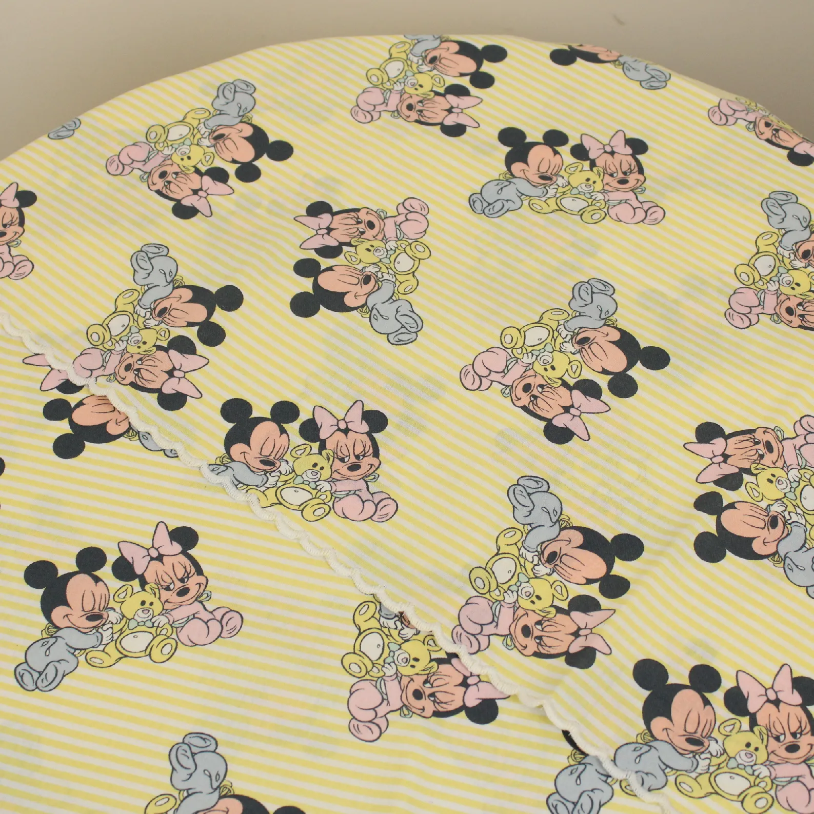 ベビーフラット ミッキー ミニー イエロー ストライプ