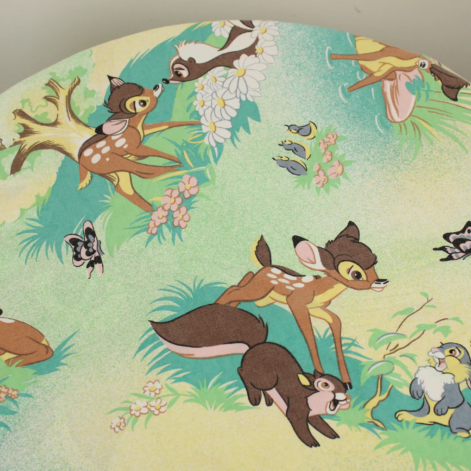 120*90 シーツ解体生地  バンビ 緑 クラシック