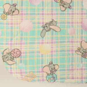 65*70 キルト解体生地  ダンボ パステル チェック 小柄