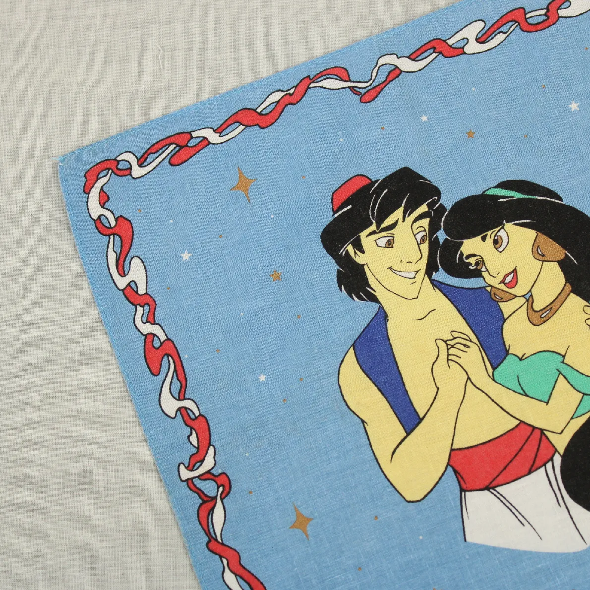 アラジン＆ジャスミンのハンカチ ブルー