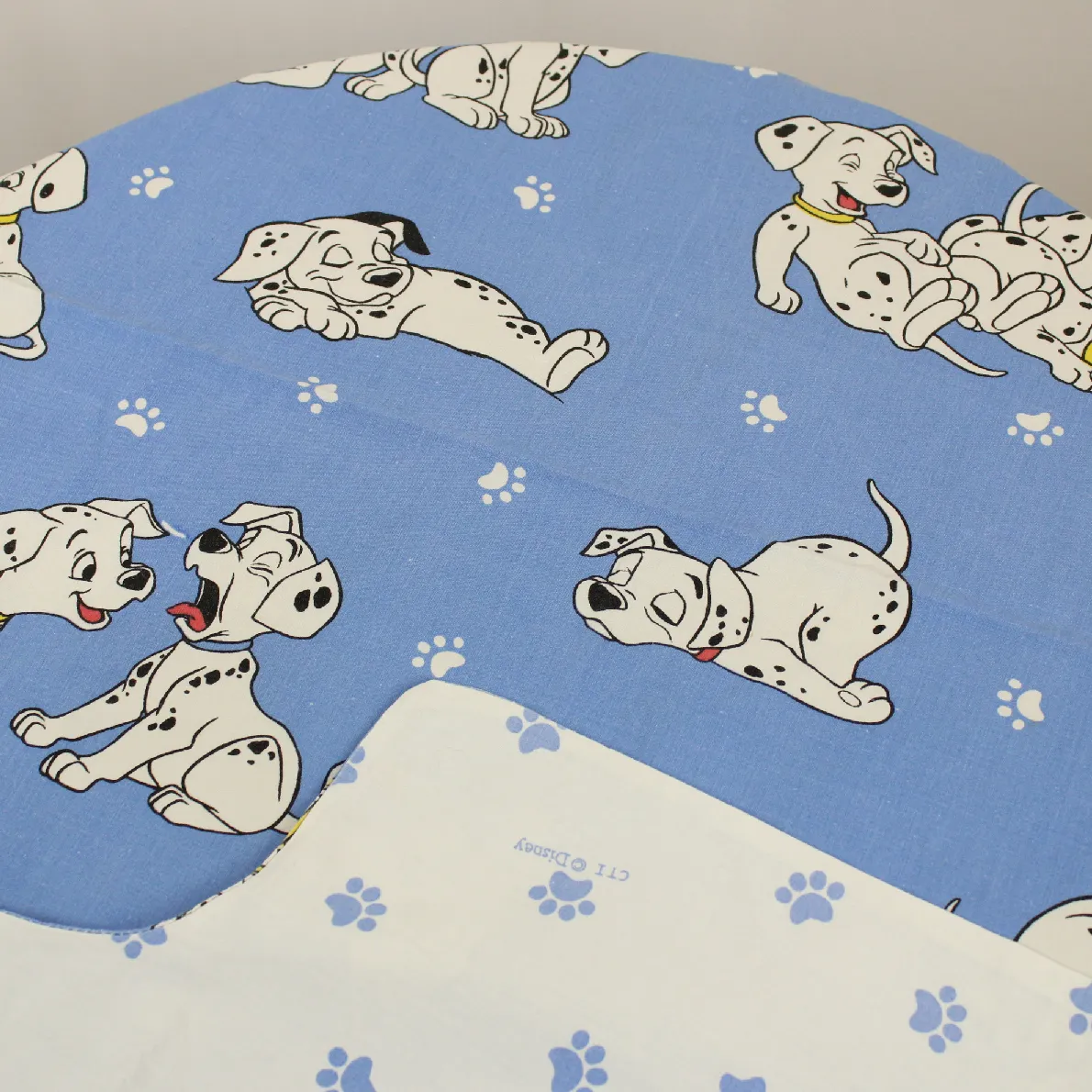 ベビー布団カバー 101匹わんちゃん 足あと ちょうちょ ブルー