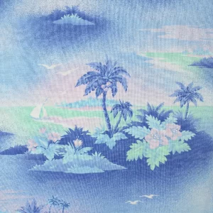 110*85 レトロ ファンシー 夏 ヤシの木 グラデーション ブルー