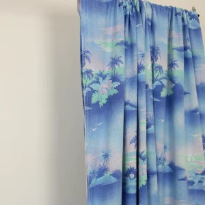 訳あり 110*85 レトロ ファンシー 夏 ヤシの木 グラデーション ブルー