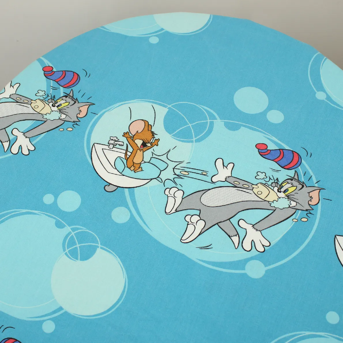 130*80 シーツ解体生地 トム＆ジェリー せっけん しゃぼん 水色