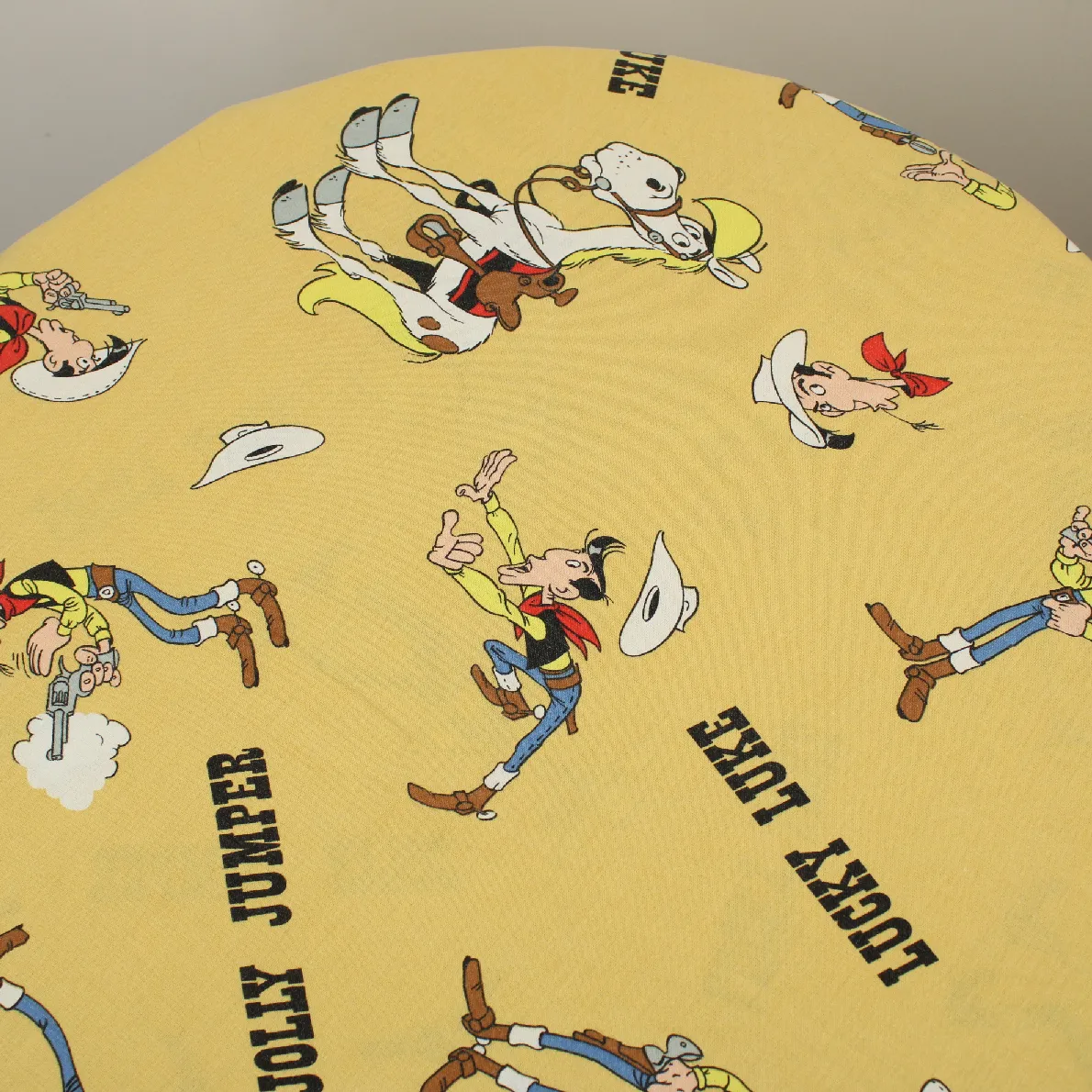 90*125 シーツ解体生地 ラッキー・ルーク  砂漠 マスタードイエロー